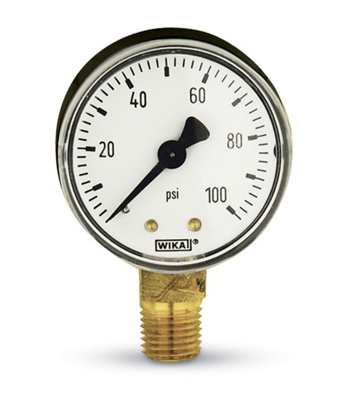 Pressure Gauge, 2" Dial, 60 PSI