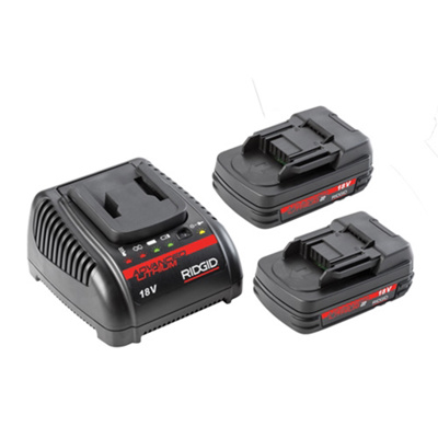 Ridgid® 2.0Ah 18V Batteries (2/pk) w/ 120V Advanced Lithium Charger & Lid