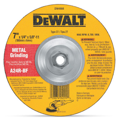 7" x 1/4" x 5/8"-11 Grinding Wheel General Purpose Metal 7" x 1/4" x 5/8"-11 Grinding Wheel General Purpose Metal
