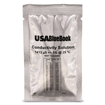USABlueBook® Conductivity/TDS Standard, 1413 µS, (20) 20-mL Pouches USABlueBook® Conductivity/TDS Standard, 1413 µS, (20) 20-mL Pouches