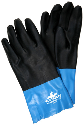 12" Black & Blue Double Dipped Neoprene Glove, Large