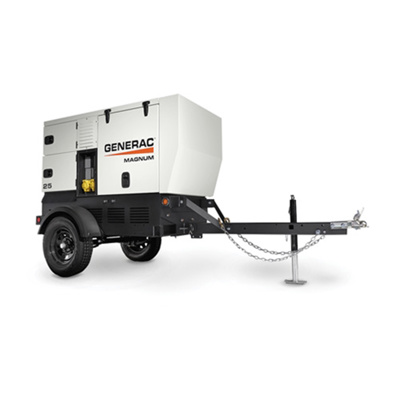 Generac® Mobile Towable Diesel Generator, 20 kW/25 kVA (Prime), Skid-Mounted, MDG25IF4-STD3