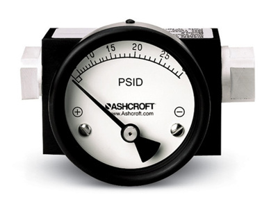 Ashcroft Differential Pressure Gauge, 0-30PSID