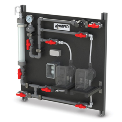 PlantPRO™ Chemical Feed System for Double-Pump Operation, PVC/Viton, Panel-Mounted, 36"W x 30"H