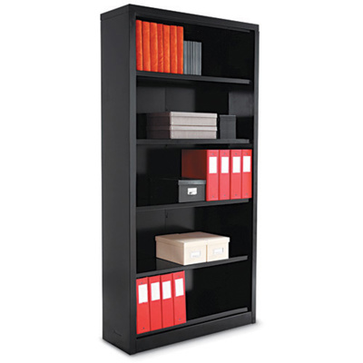 Metal Bookcase Black 66"  - 4 Shelf,  TNN B66BK