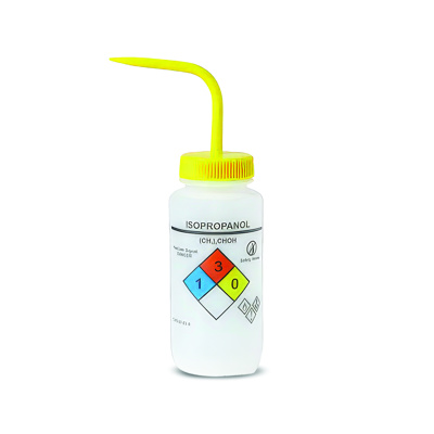 UniSafe™ Isopropanol Vented Wash Bottles, LDPE, 500 mL, Pack of 6