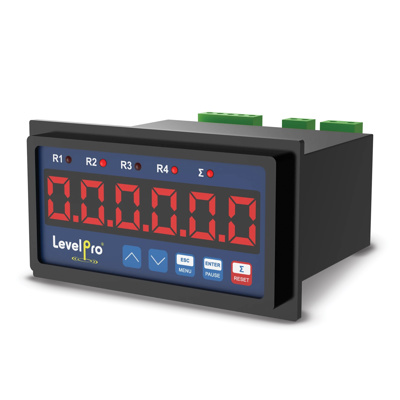 LevelPro® Flow Display Rate/Total/Batch Controller, mA Input, Two Relay Outputs, Panel Mount, 120 VAC, TVF450-1122