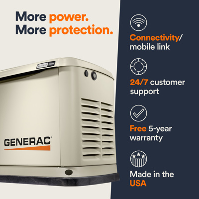 Generac® 22kW Air-Cooled Standby Generator, Wi-Fi Enabled, 7042