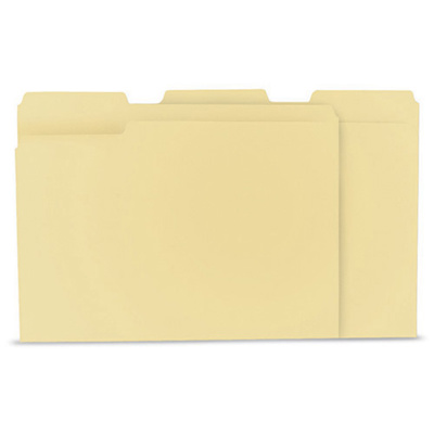 Manila File Folders, Letter 1/3 Tab, Assorted