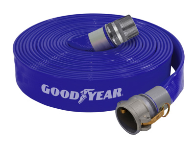 Blue PVC Discharge Hose, 1.5" x 50' NPSM(M) & Quick Alum(F)