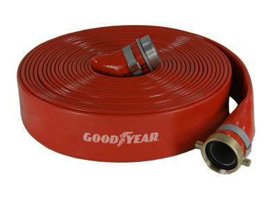 Red/Orange Heavy-Duty PVC Discharge Hose, 3" x 50' M & F NPSM