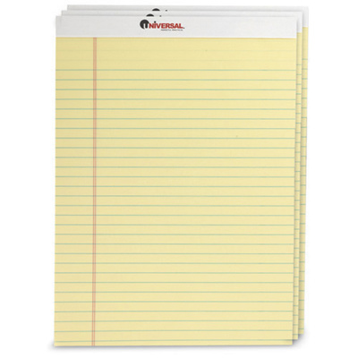 Ruled Pads of Paper, Canary, 8-1/2 x 11-3/4"