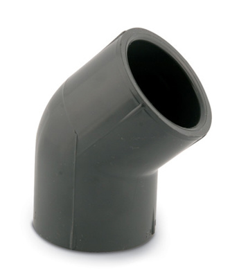 45 Degree PVC Elbow, Sch. 80, 1-1/4" Socket