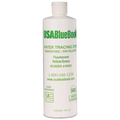 USABlueBook® Fluorescent FLT Yellow/Green Liquid Tracing Dye, 1 Pint USABlueBook® Fluorescent FLT Yellow/Green Liquid Tracing Dye, 1 Pint