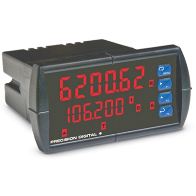 Precision Digital ProVu Dual-Input Flow Rate/Totalizing Display & Controller, Pulse, 2 Relays & 4-20 mA Output