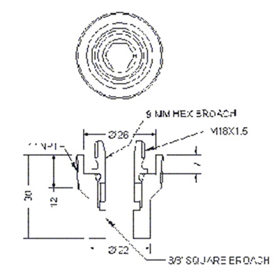 1" NPT Adapter for ifm-efector Flow Switch